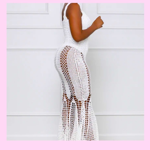 WHITE SUMMER SUNSET MAXI DRESS - Picture 3 of 12